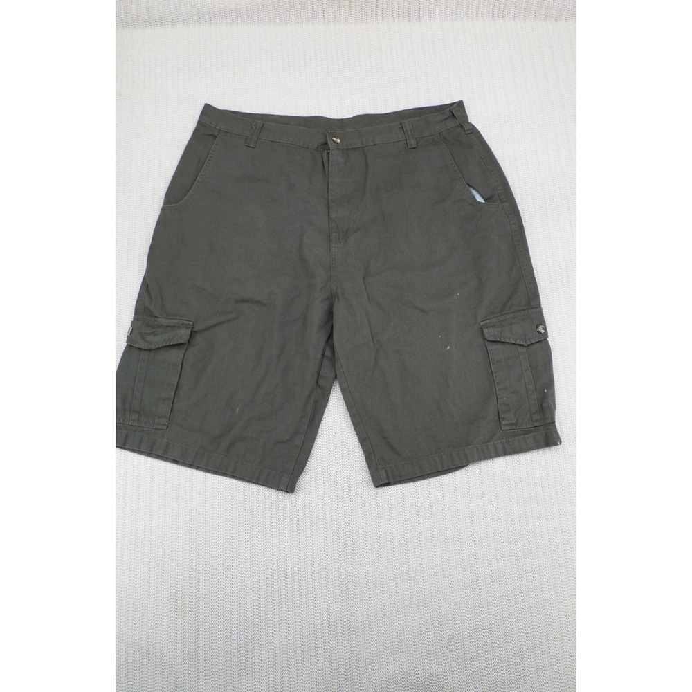 Brooklyn Unltd Cargo Shorts Mens 42 x 12 Green Relaxed Fit Hip Hop Streetwear
